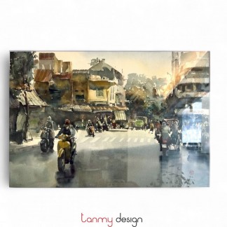 Tranh vẽ tay -  Phố Hàng Gai